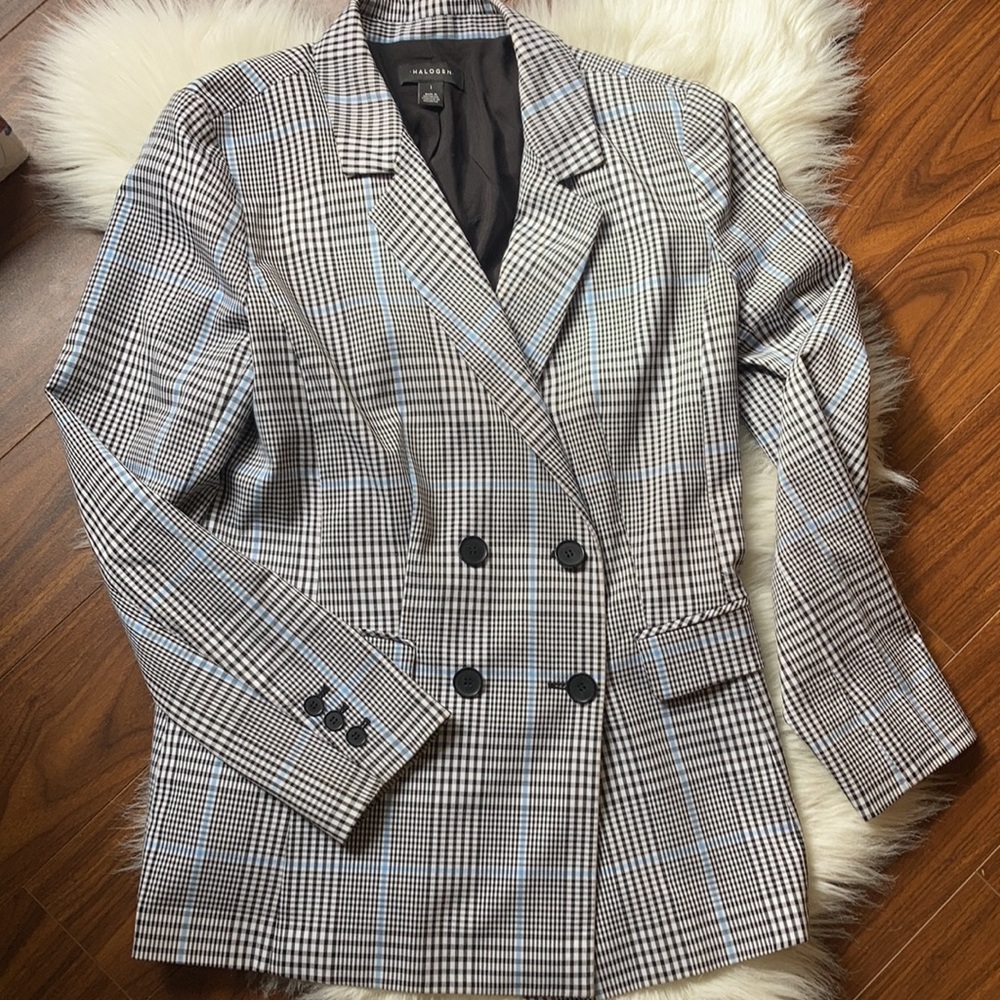 Halogen Oversized Plaid Blazer